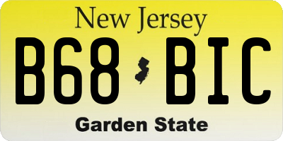 NJ license plate B68BIC