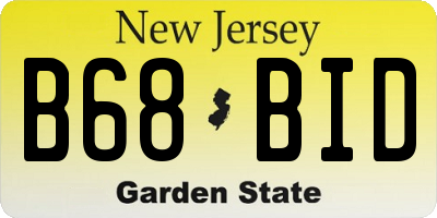 NJ license plate B68BID