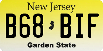 NJ license plate B68BIF