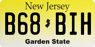 NJ license plate B68BIH