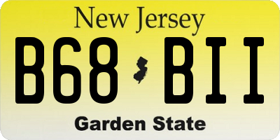 NJ license plate B68BII