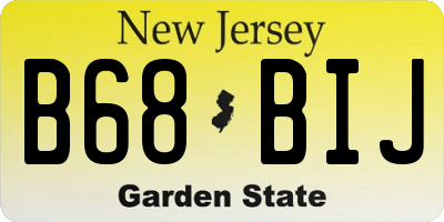 NJ license plate B68BIJ