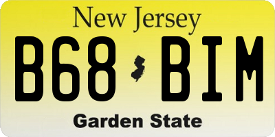 NJ license plate B68BIM