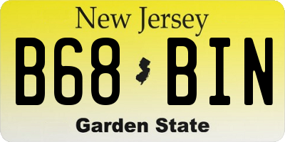 NJ license plate B68BIN