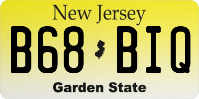 NJ license plate B68BIQ