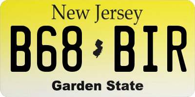 NJ license plate B68BIR