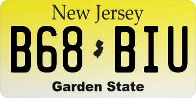 NJ license plate B68BIU