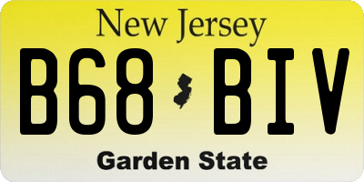 NJ license plate B68BIV