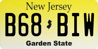 NJ license plate B68BIW