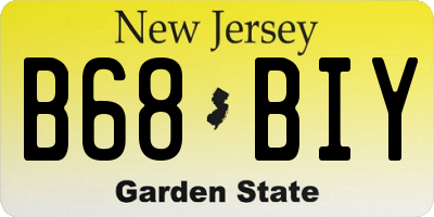 NJ license plate B68BIY