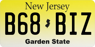 NJ license plate B68BIZ