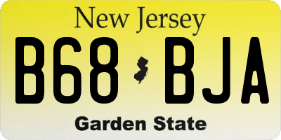 NJ license plate B68BJA