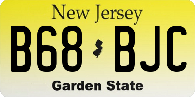 NJ license plate B68BJC