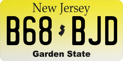 NJ license plate B68BJD