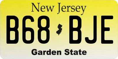 NJ license plate B68BJE