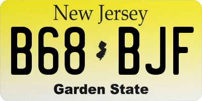 NJ license plate B68BJF