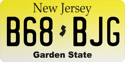 NJ license plate B68BJG