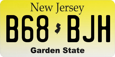 NJ license plate B68BJH