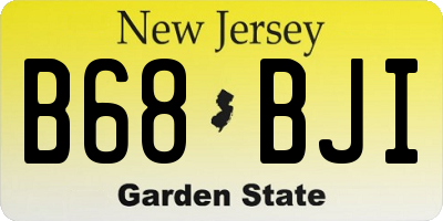 NJ license plate B68BJI