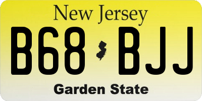 NJ license plate B68BJJ