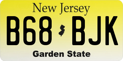 NJ license plate B68BJK