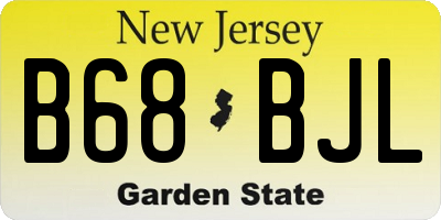 NJ license plate B68BJL