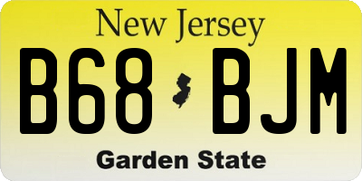 NJ license plate B68BJM