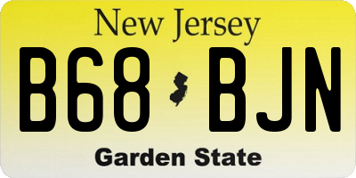 NJ license plate B68BJN