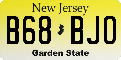 NJ license plate B68BJO