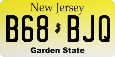NJ license plate B68BJQ