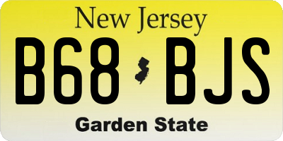 NJ license plate B68BJS
