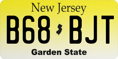 NJ license plate B68BJT