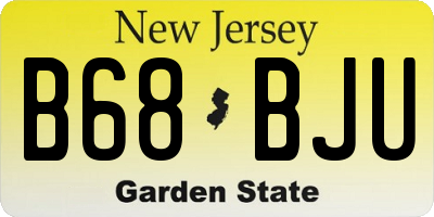 NJ license plate B68BJU