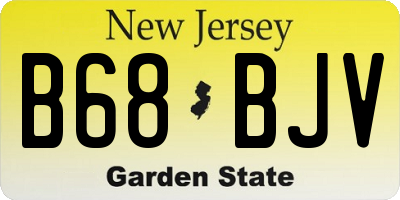 NJ license plate B68BJV