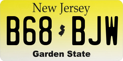 NJ license plate B68BJW