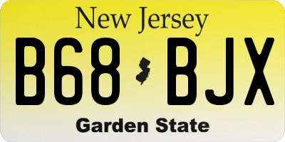 NJ license plate B68BJX