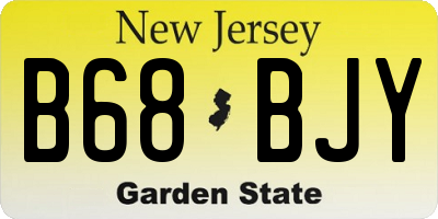 NJ license plate B68BJY