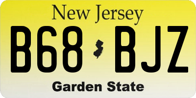 NJ license plate B68BJZ