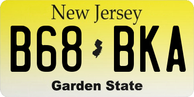 NJ license plate B68BKA