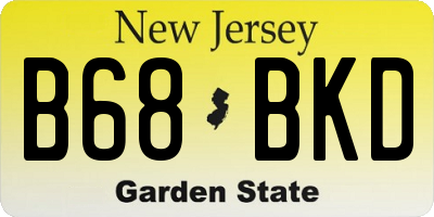 NJ license plate B68BKD