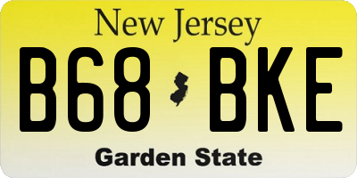 NJ license plate B68BKE
