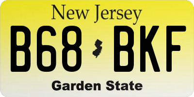 NJ license plate B68BKF