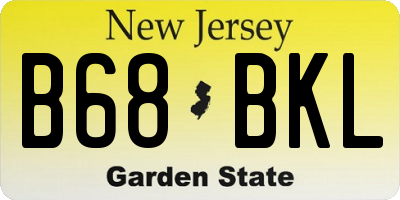 NJ license plate B68BKL