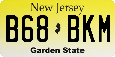 NJ license plate B68BKM