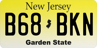 NJ license plate B68BKN
