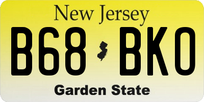 NJ license plate B68BKO