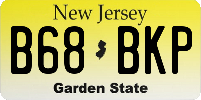NJ license plate B68BKP