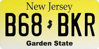 NJ license plate B68BKR