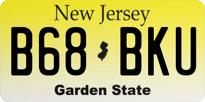 NJ license plate B68BKU