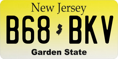NJ license plate B68BKV